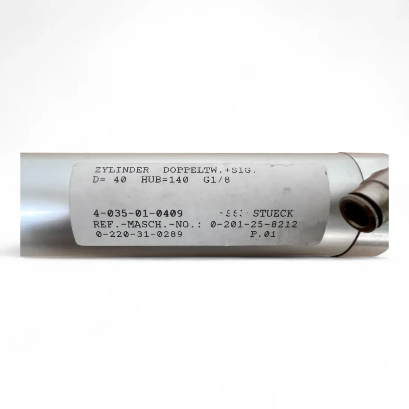 HOMAG Zylinder doppeltwirkend mit Signalerkennung D40 Hub 140 G1/8 – 4-035-01-0409 - 5