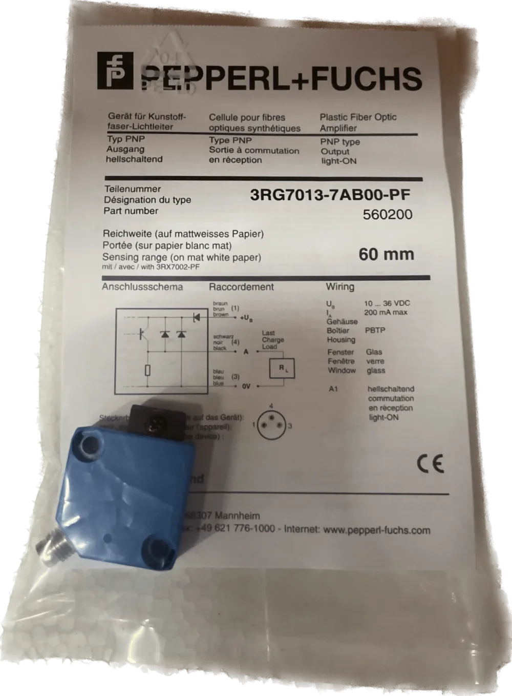 PEPPERL+FUCHS 3RG7013-7AB00-PF Lichtleitersensor