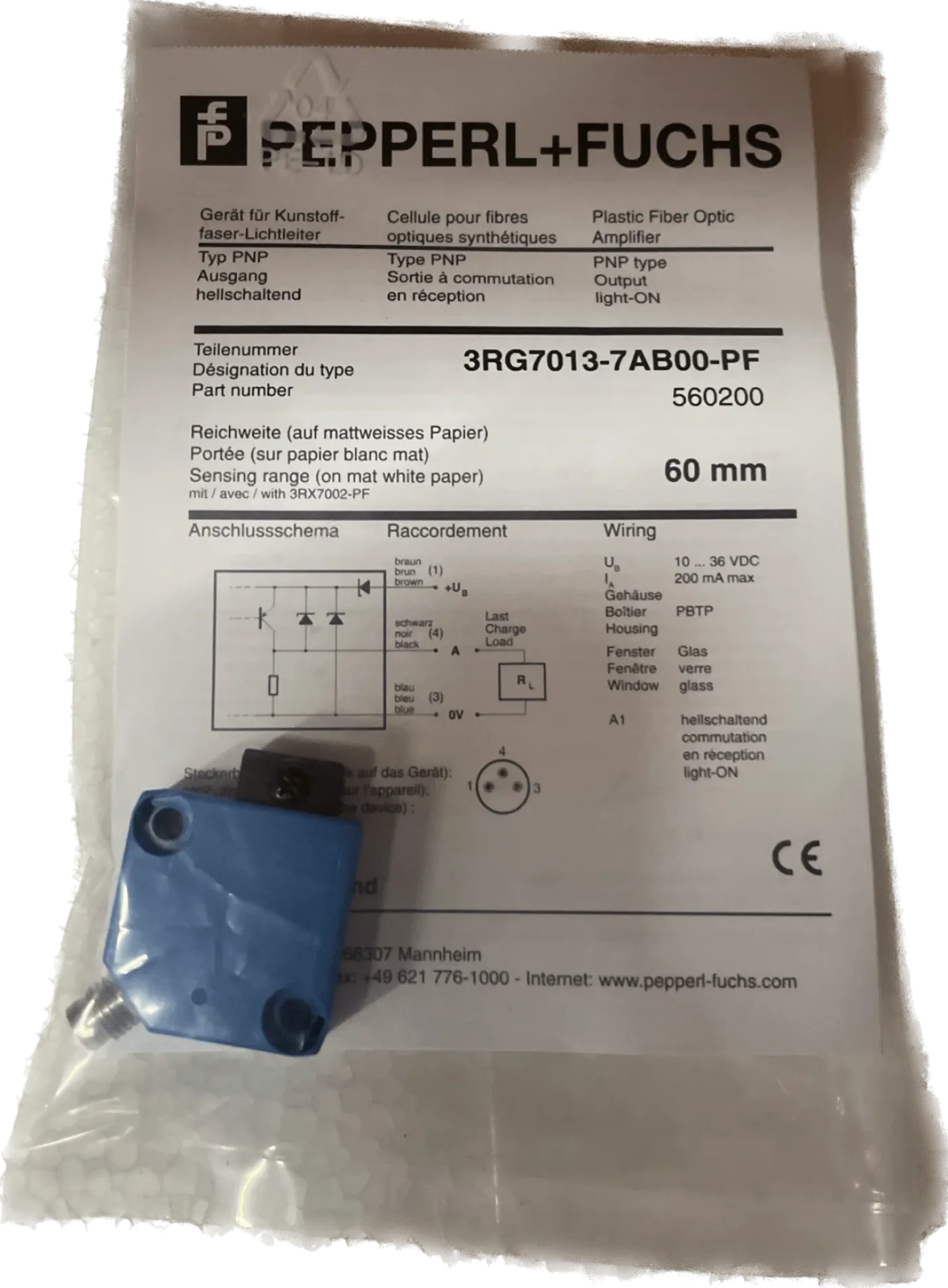 PEPPERL+FUCHS 3RG7013-7AB00-PF Lichtleitersensor - 1