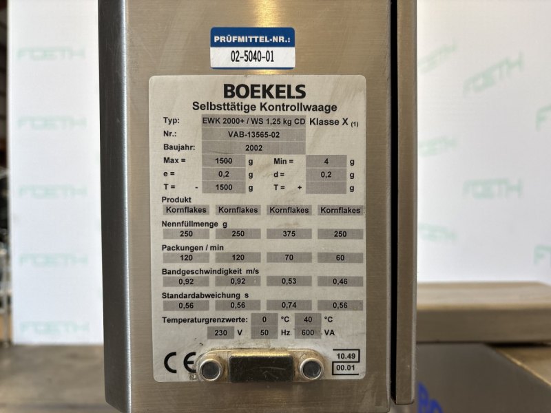 Boekels EWK 2000+/WS checkweigher - Miscellaneous transport