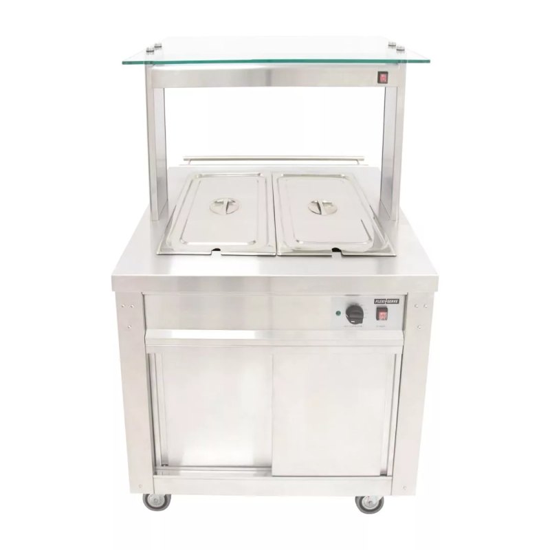 Parry Hot Cupboard with Dry Bain Marie Top and Quartz Heated Gantry FS-HB2PACK - islandcatering
