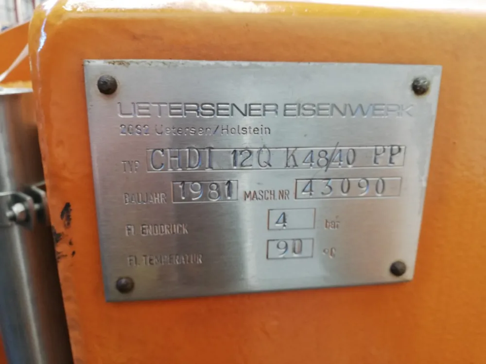 Uetersen Eisenwerk CHDI 12 Q K48/40 PP - Filterpress