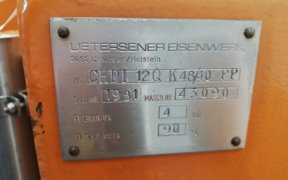 Uetersen Eisenwerk CHDI 12 Q K48/40 PP - Filterpress