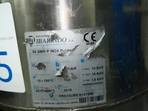 USED IBAIONDO 50 AMR-P INDX TANK POLISHED 50 LITERS