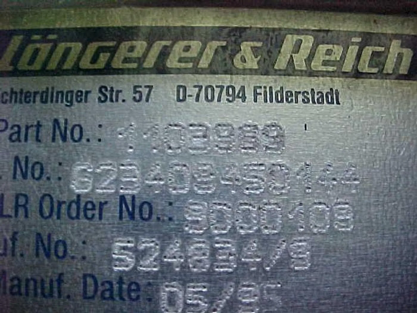 1995 CHARGE AIR COOLER MWM TBD 234 - 5