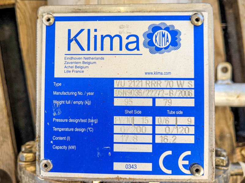 Klimaanlage VU 2121RRR 3,5m² - Shell and tube heat exchanger