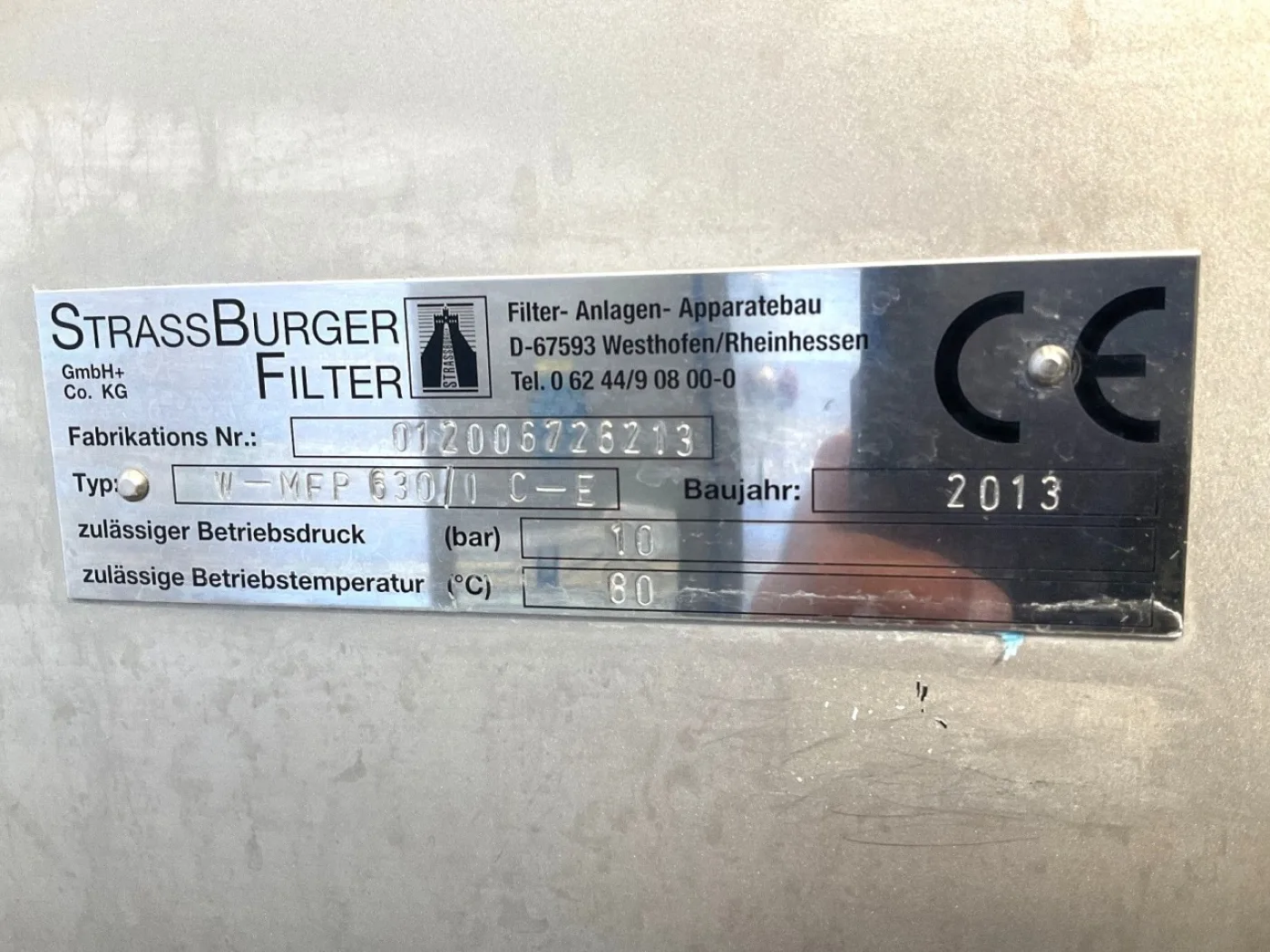 StrassBurger Filter GmbH W-MFP 630/IC-E — Membrane - Filterpress - 6