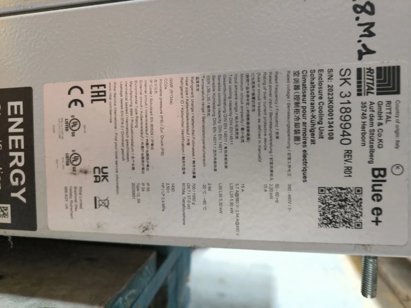 WALL-MOUNTED ENCLOSURE COOLING UNIT RITTAL BLUE e+ SK3189940