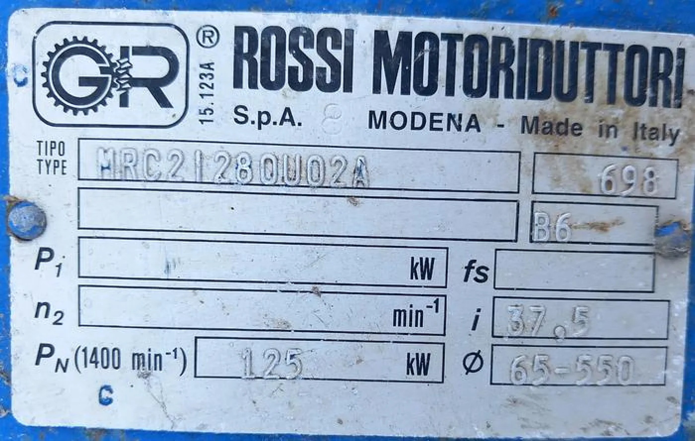 Caixa redutora Rossi Motoriduttori de 125 kw - 3