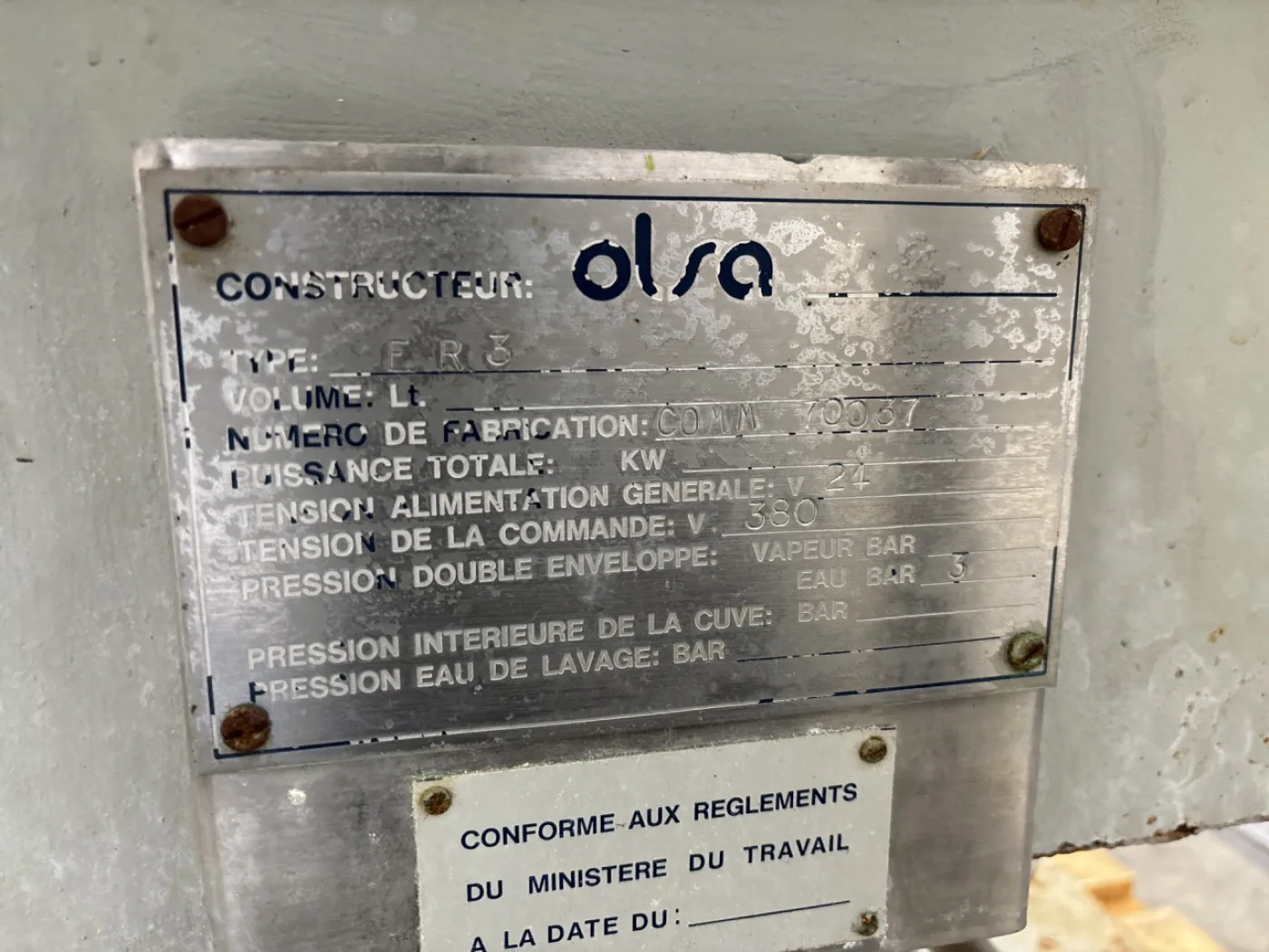 Olsa Spa Italy ER3 (1000 l) - Tray dryer - 8