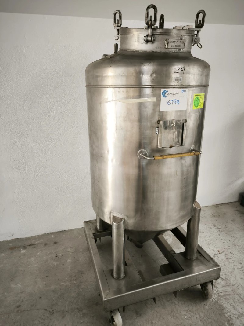 USED STAINLESS STEEL TANK 400 LITERS