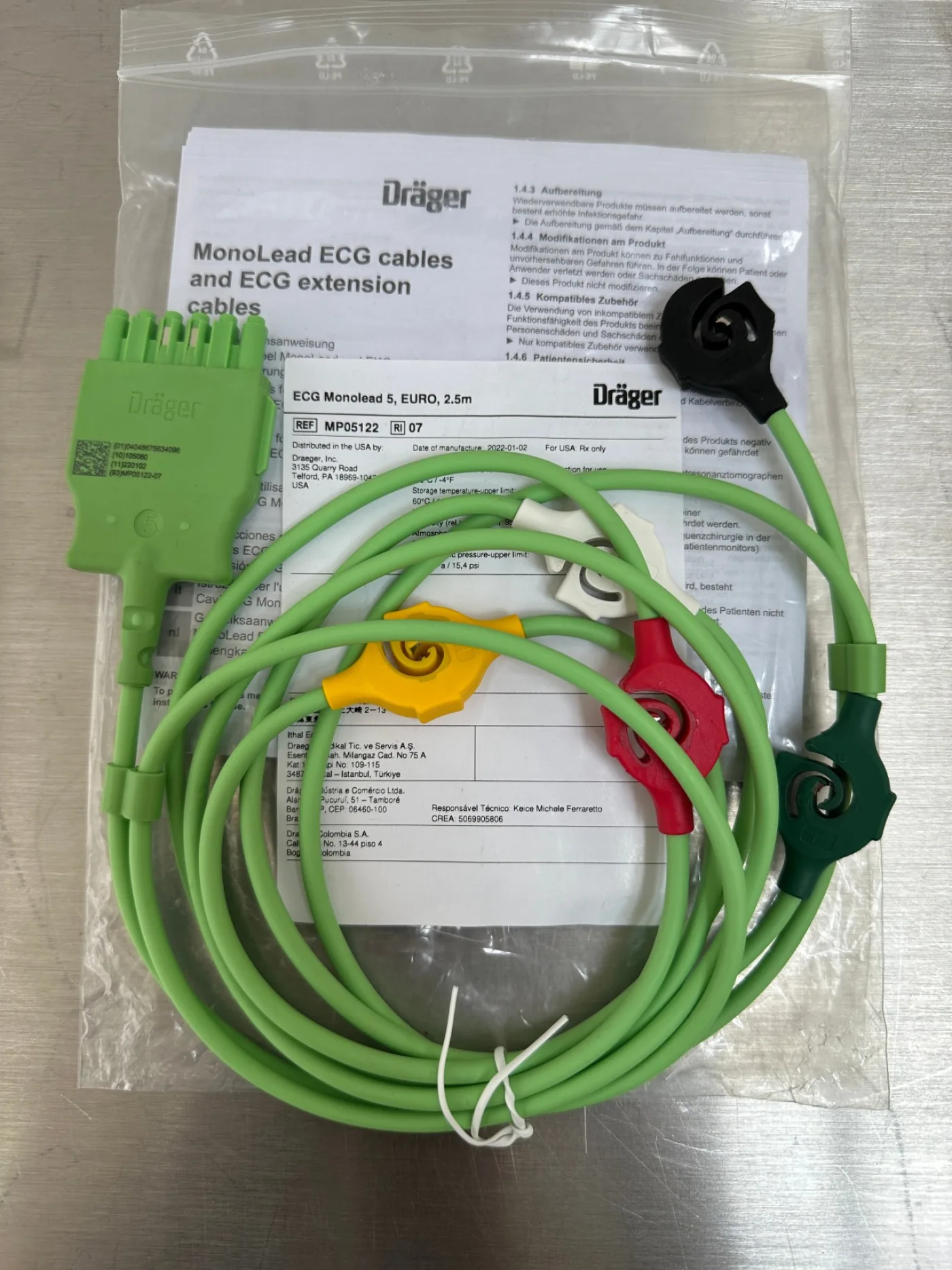 Dräger Monolead 5 MP05122 EKG-Patientenkabel - 2