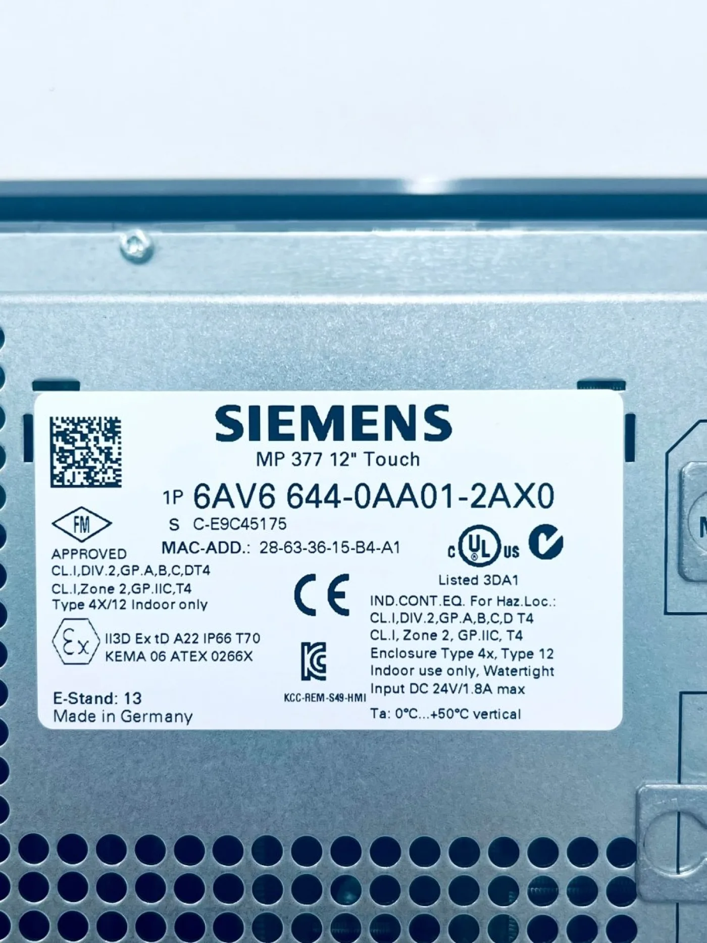 Siemens SIMATIC Multi Panel 377 6AV6 644-0AA01-2AX0 - 3