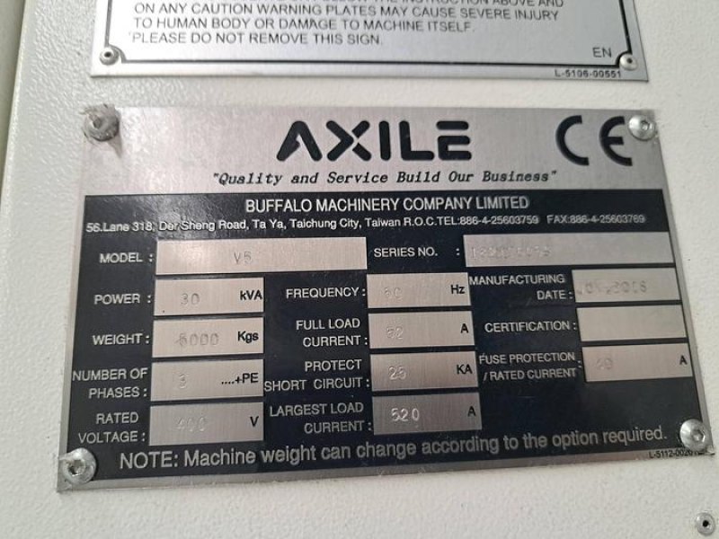 Centro de maquinação vertical de 3 eixos AXILE V5 Microcut V-20G