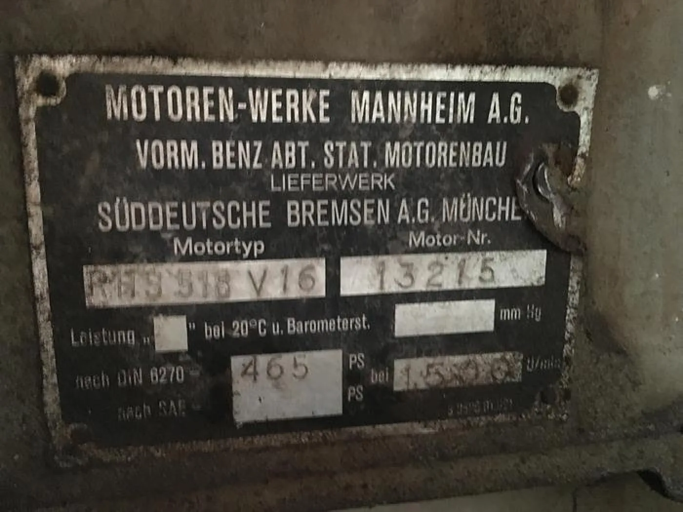 1975 MWM RHS 518-V16 - 2