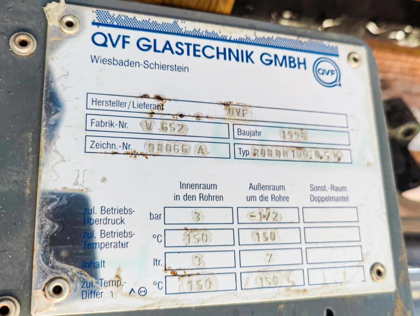 QVF Glasstechnik ROB DN 100, 0,5m²/ SIC - Shell and tube heat exchanger - 5
