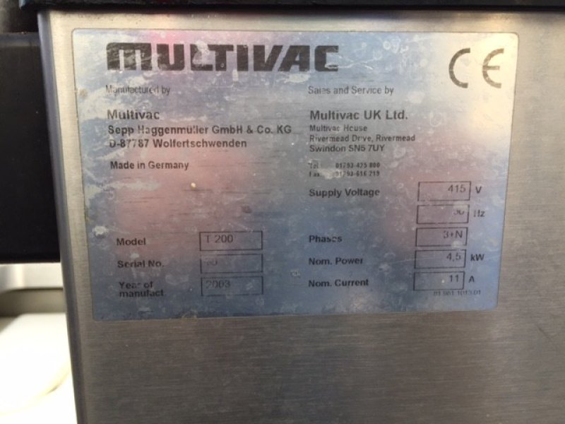Multivac T200 Tray Sealer