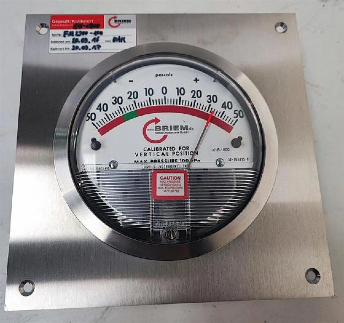 Briem Differenzdruckmessgerät Serie2300 -50 bis +50 Pascal - 4