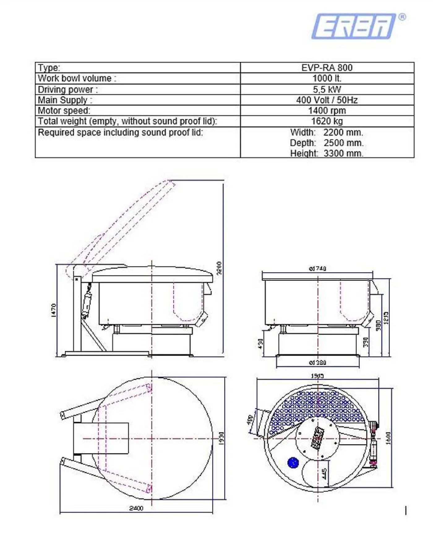 Erba Machinery EVK-500 Surface Cleaning Machine & Vibratory Maize Dryer 500L Industrial Finishing Line - 5