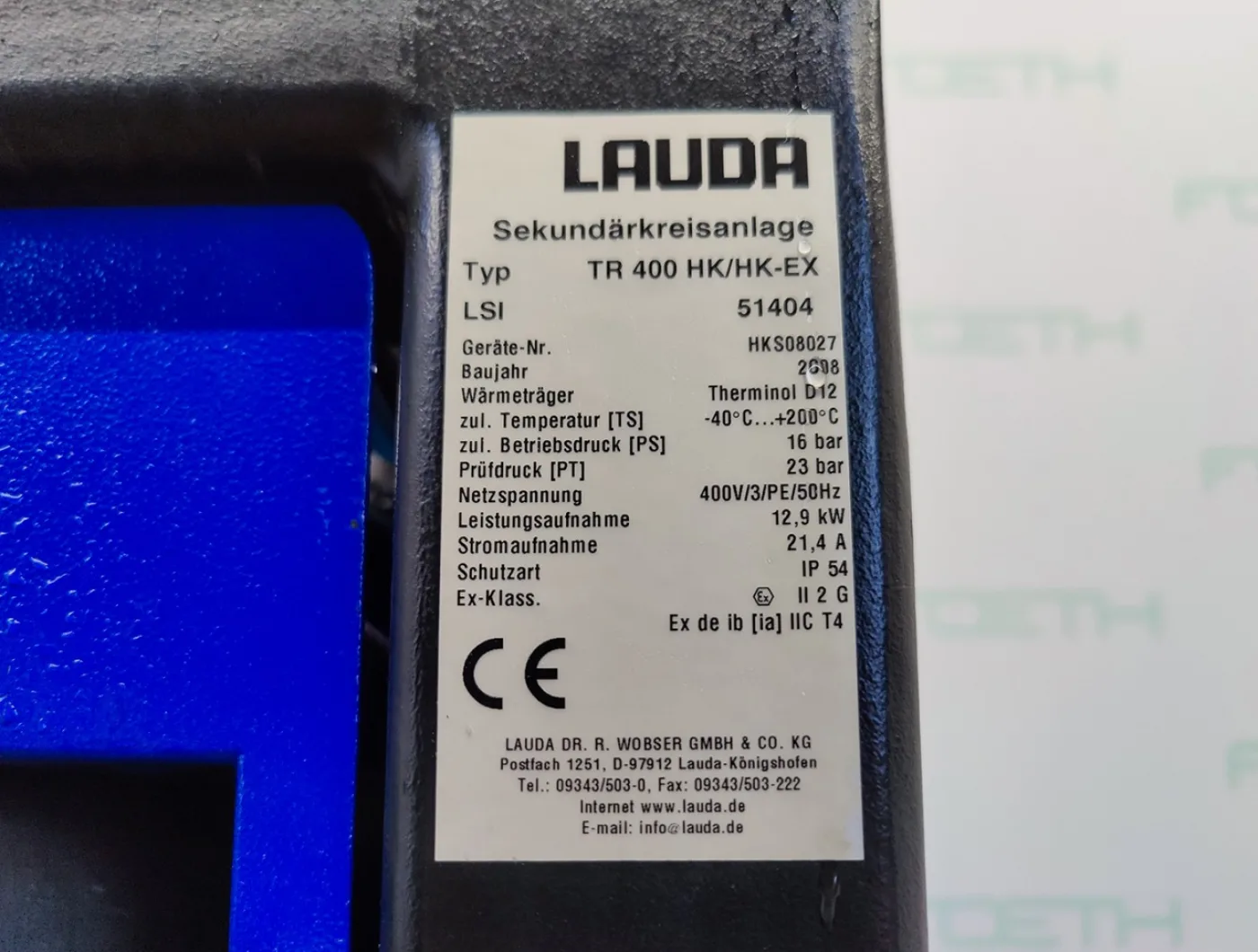 Lauda TR400 HK/HK-EX "secondary circuit system" - Temperature control unit - 3