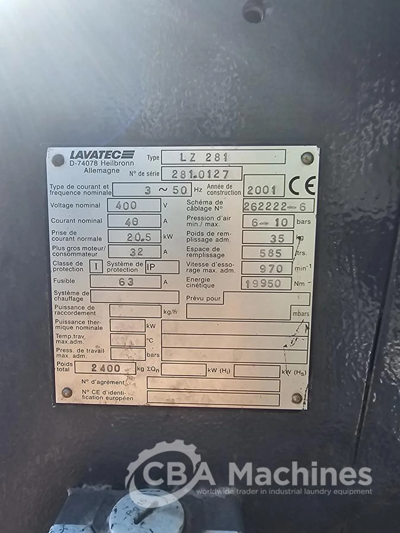 2001 Lavatec Centrifuge LZ 281 (881) - 2