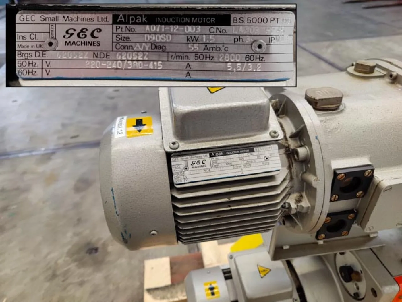 Edwards E2M 80 with mechanical booster EH 500A (oil sealed) - Vacuum pump - 6