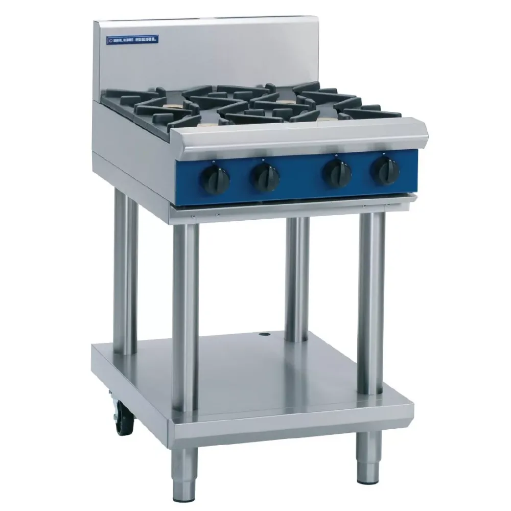 Blue Seal Evolution Cooktop 4 Open Burners LPG on Stand 600mm G514D-LS/L - islandcatering