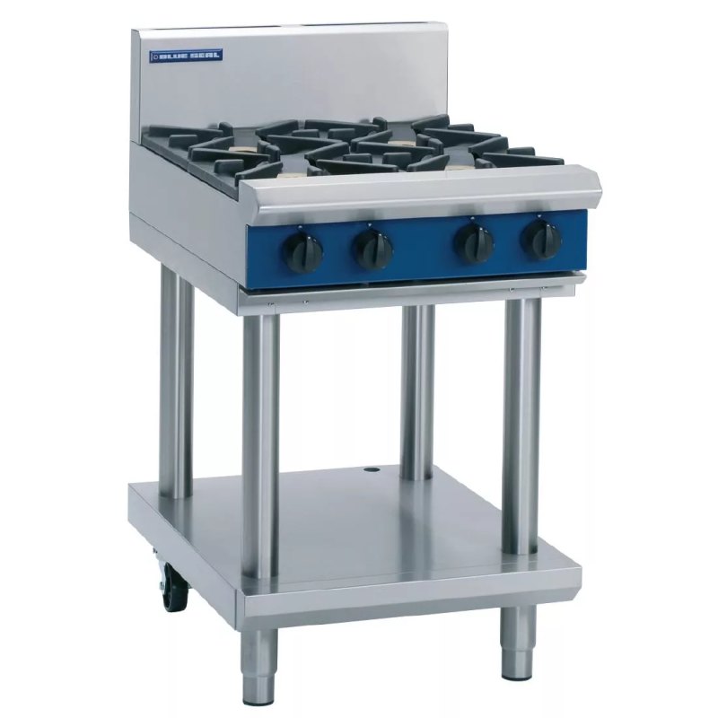 Blue Seal Evolution Cooktop 4 Open Burners LPG on Stand 600mm G514D-LS/L - islandcatering