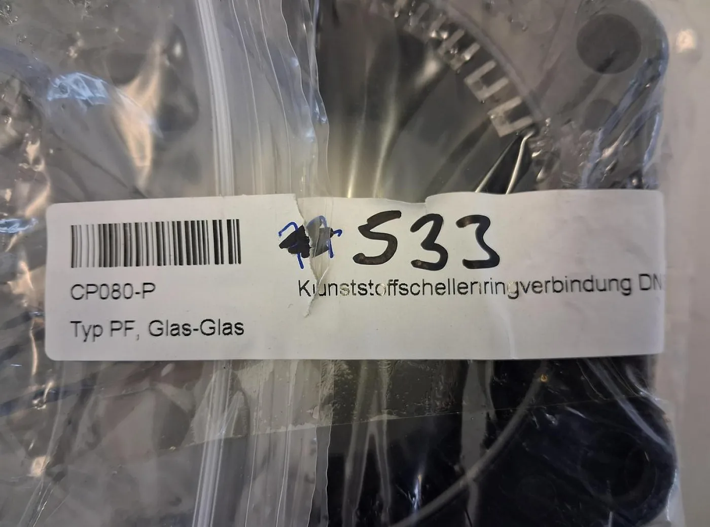 QVF Schellenringsystem Typ PF für Glas-Glas-Verbindungen DN100 - 3