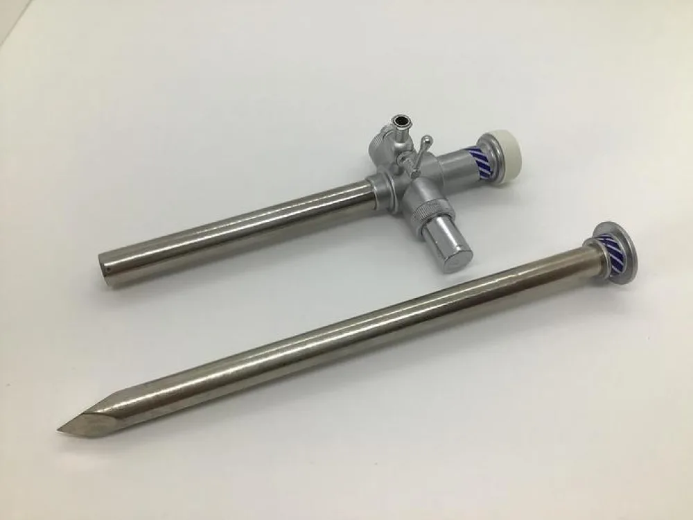 Trocar and Sheath 10mm Diameter Trumpet Valve with one Luer Lock Stopcock 180mm (7in)