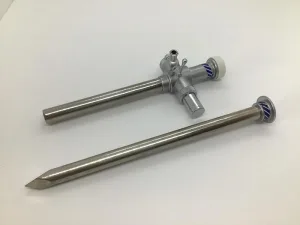 Trocar and Sheath 10mm Diameter Trumpet Valve with one Luer Lock Stopcock 180mm (7in)