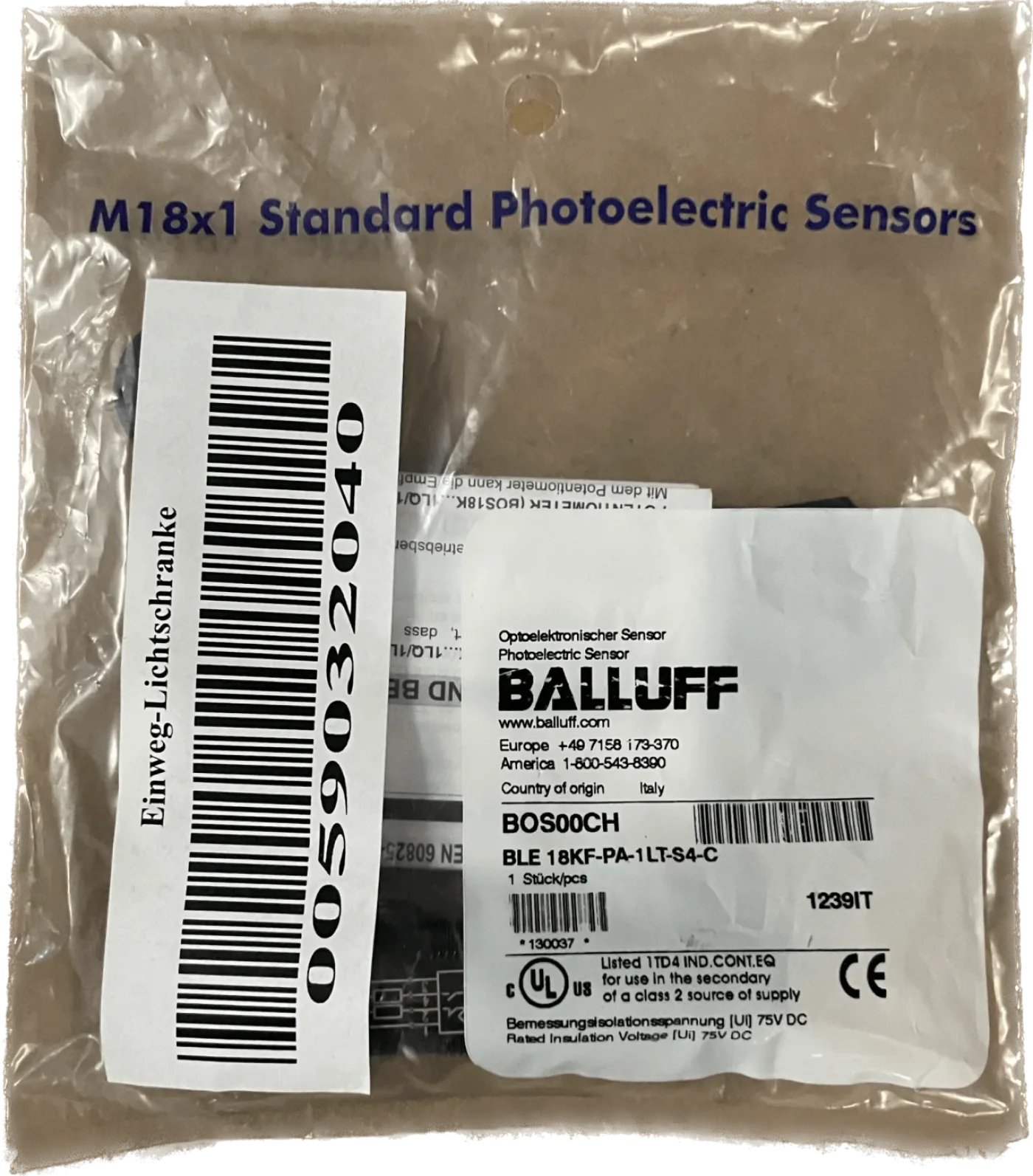 BALLUFF Einweglichtschranken BLE 18KF-PA-1LT-S4-C - 2