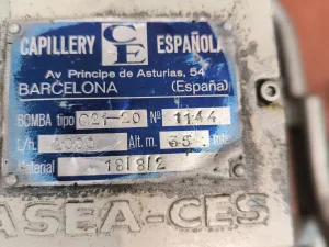 SKID TROLLEY WITH SPANISH CAPILLERY CENTRIFUGAL PUMP C21-20 WITH FILTER