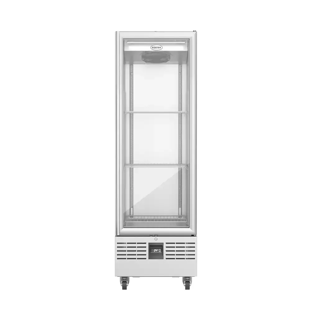 Foster FSL400G/11-310 Slimline Single Glass Door Refrigerated Upright Display Cabinet 400 Litres - islandcatering