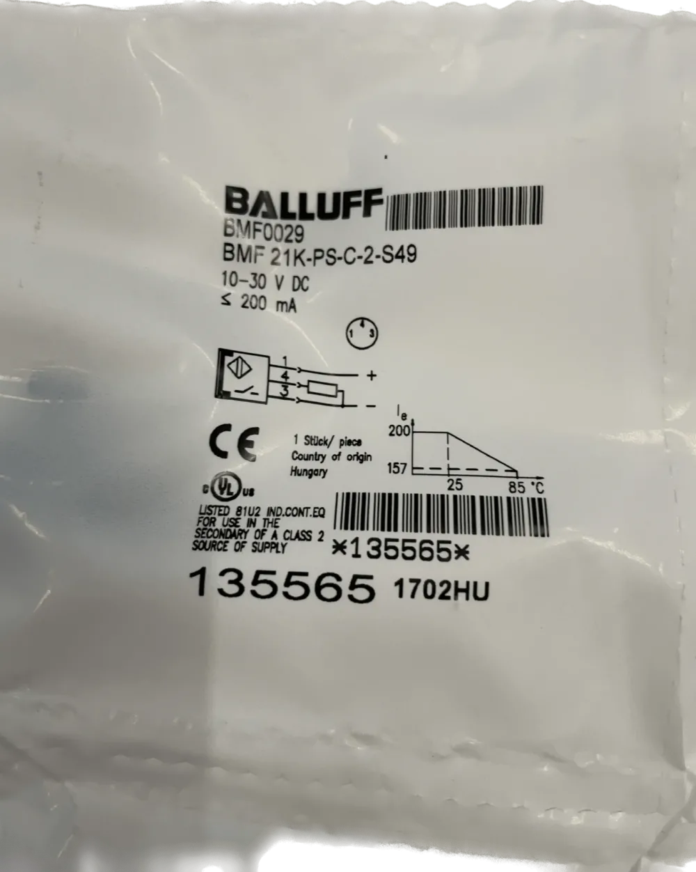 BALLUFF Magnetfeld-Sensoren für Zugstangenzylinder BMF 21K-PS-C-2-S49