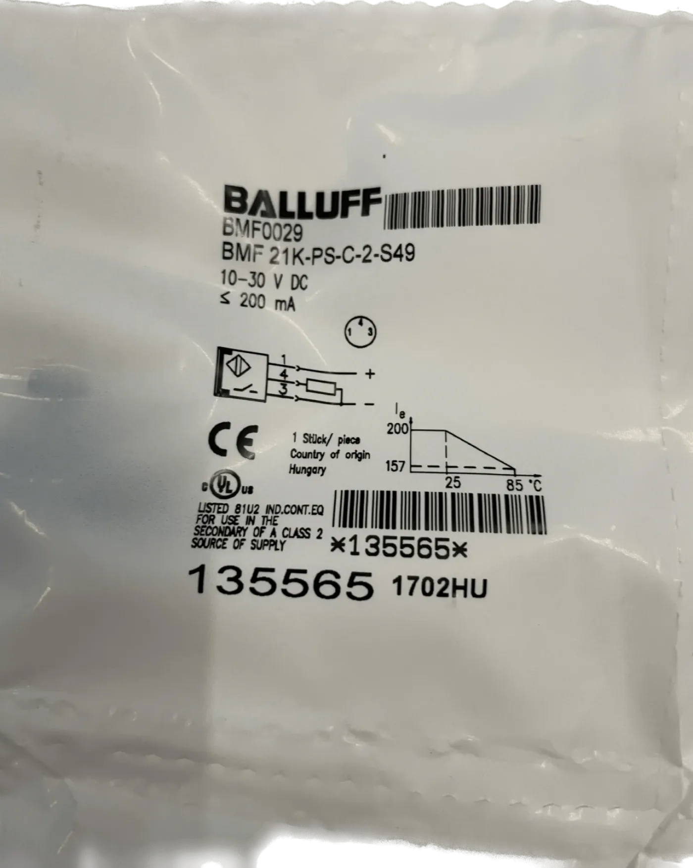 BALLUFF Magnetfeld-Sensoren für Zugstangenzylinder BMF 21K-PS-C-2-S49 - 1