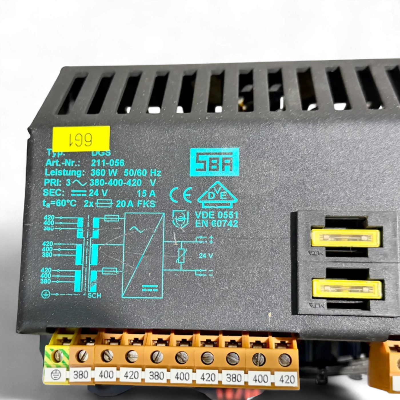 SBA Steuertransformator 24 V Art Nr 211056 - 6