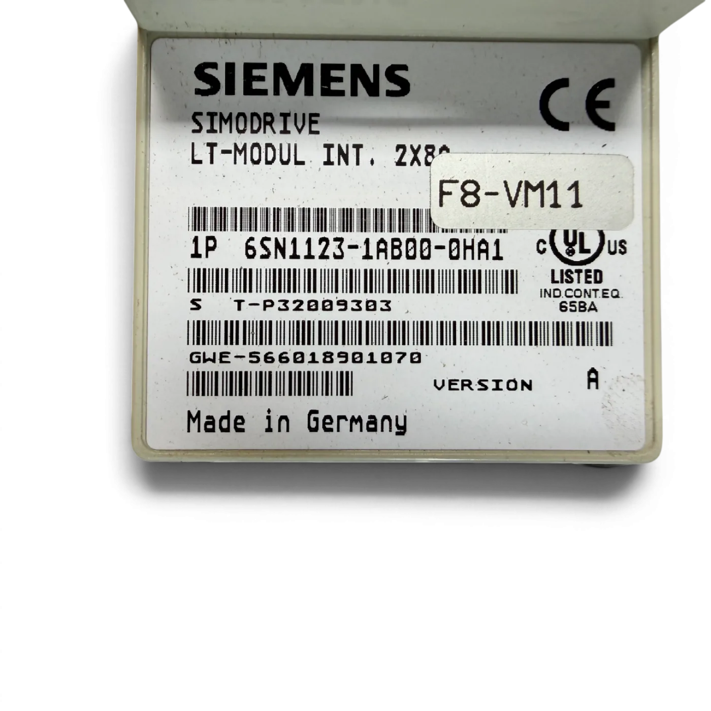 Siemens SIMODRIVE LT-Modul INT. 2X8A F8-VM11 Art.-Nr. 6SN1123-1AB00-0HA1 Seriennummer T-P3200303 - 4