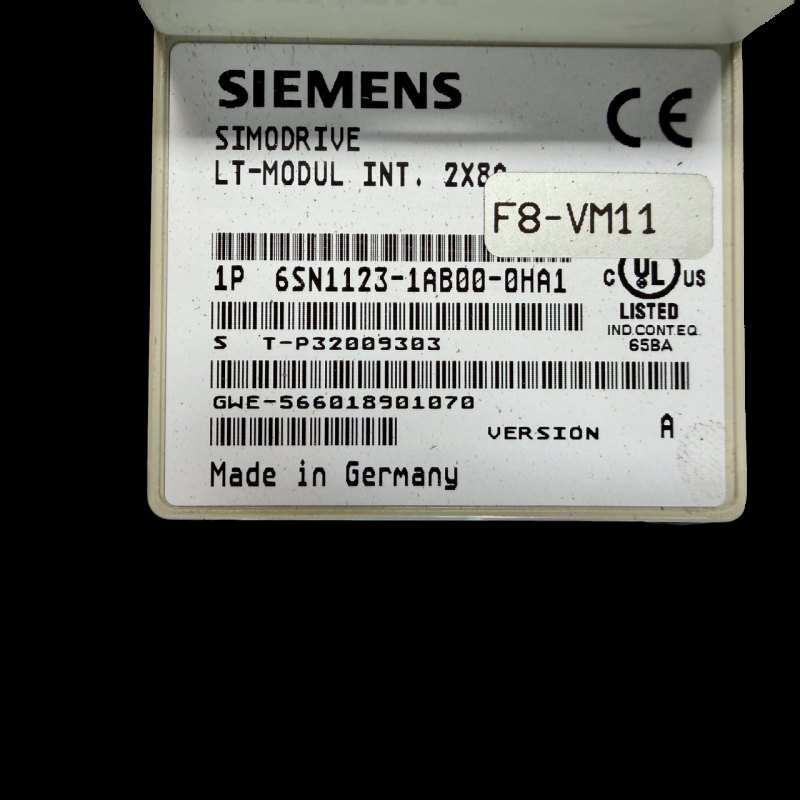 Siemens SIMODRIVE LT-Modul INT. 2X8A F8-VM11 Art.-Nr. 6SN1123-1AB00-0HA1 Seriennummer T-P3200303
