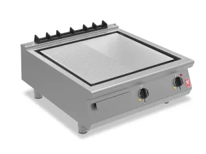 Falcon F900 800mm Half-Ribbed Steel Griddle E9581R - islandcatering