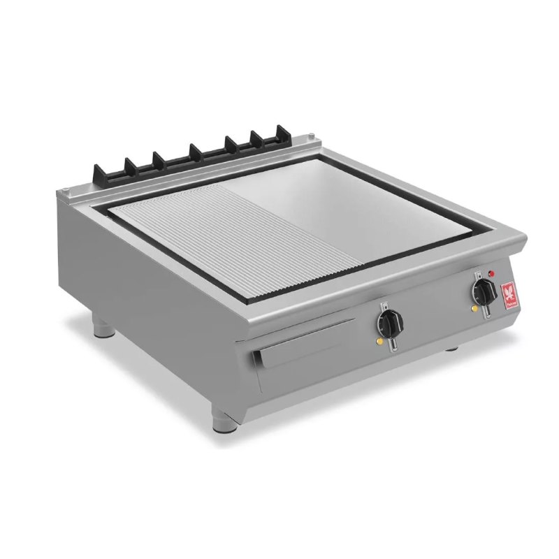 Falcon F900 800mm Half-Ribbed Steel Griddle E9581R - islandcatering