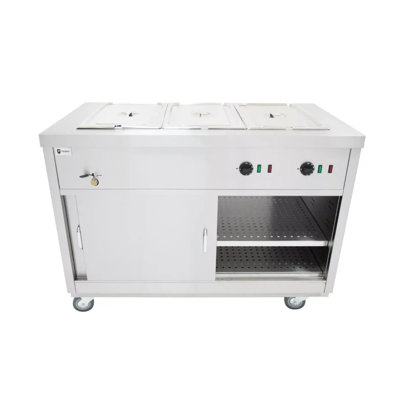Parry Mobile Hot Cupboard with Bain Marie Top HOT12BM - islandcatering - 6