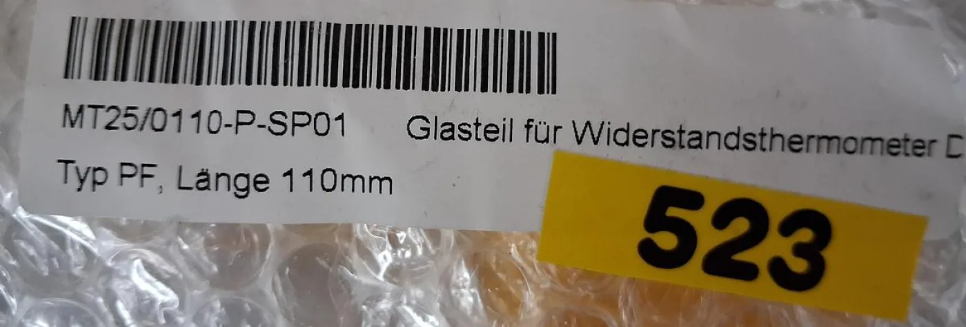 Normag Glasteil MT25/0110-P-SP01 Glasadapter zur Aufnahme eines Widerstandsthermometers Pt100 - 5