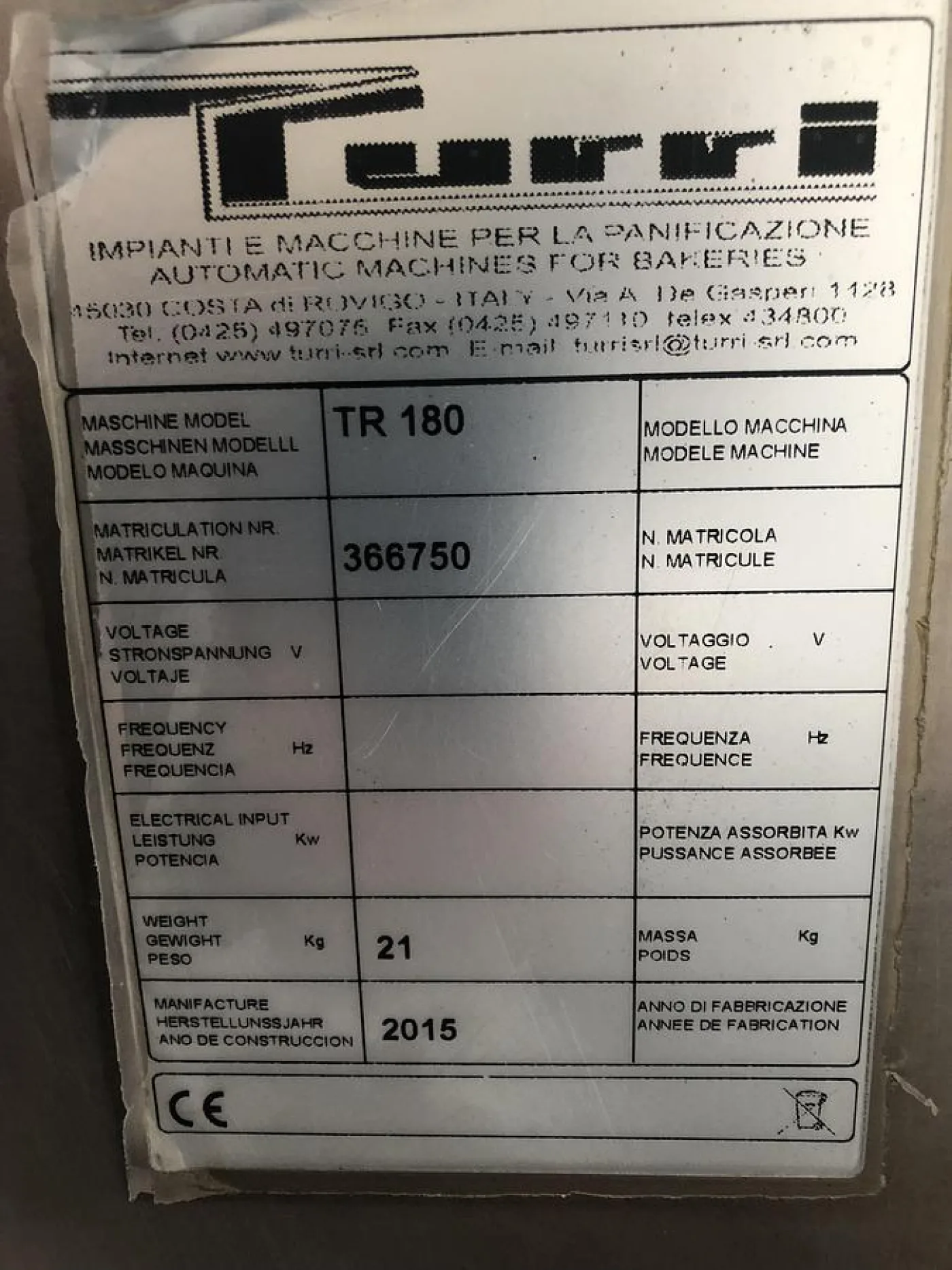 Turri TR180 Volumetric Divider - 6