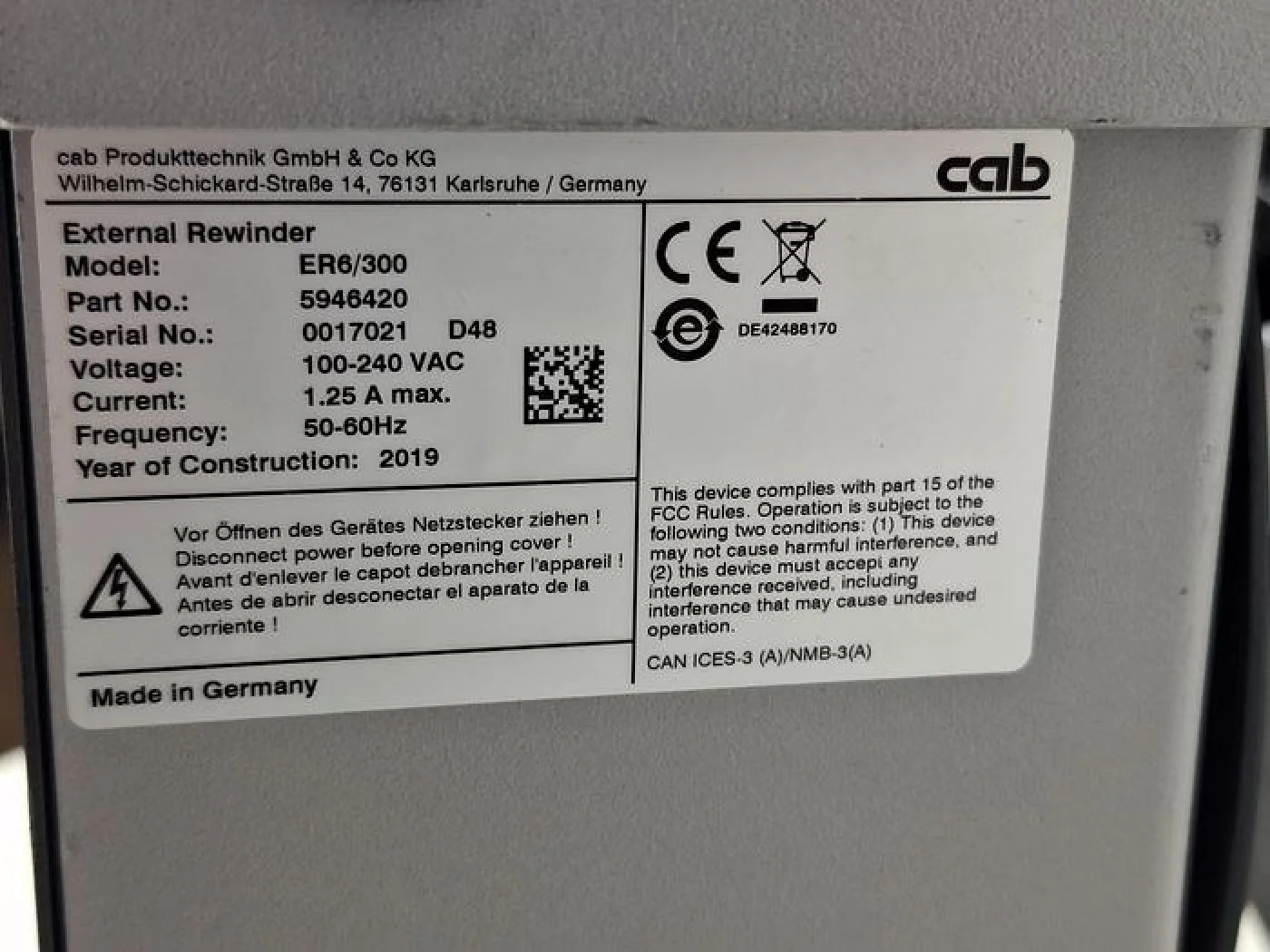CAB ER6 External Rewinder - 3