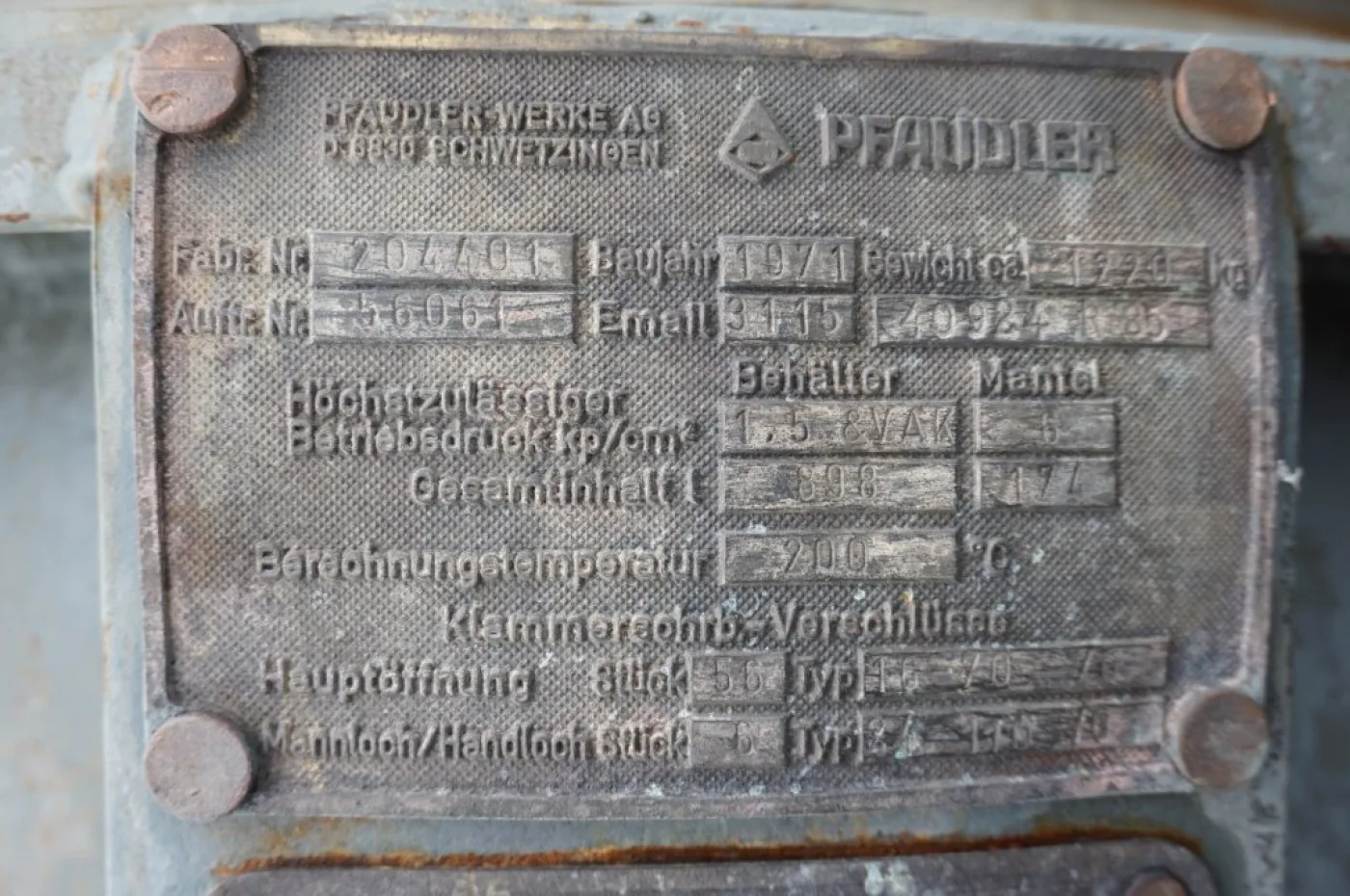 Pfaudler-werke T800 - Mild Steel Reactor - 4
