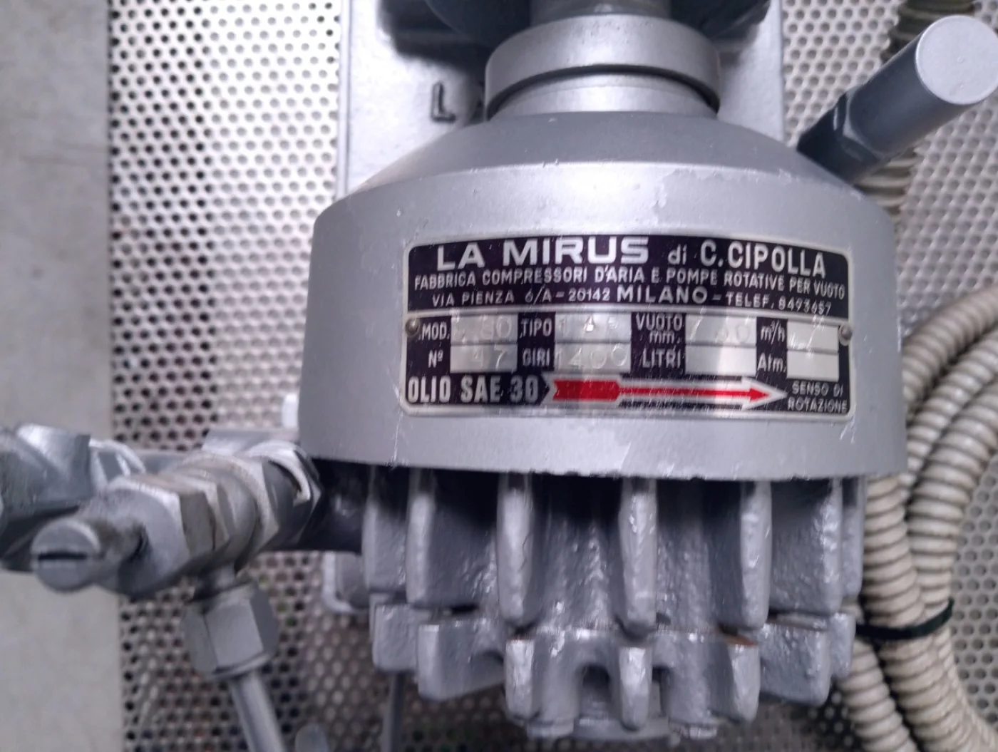 POMPA PER VUOTO – LA MIRUS – MOD.5-80 - 5