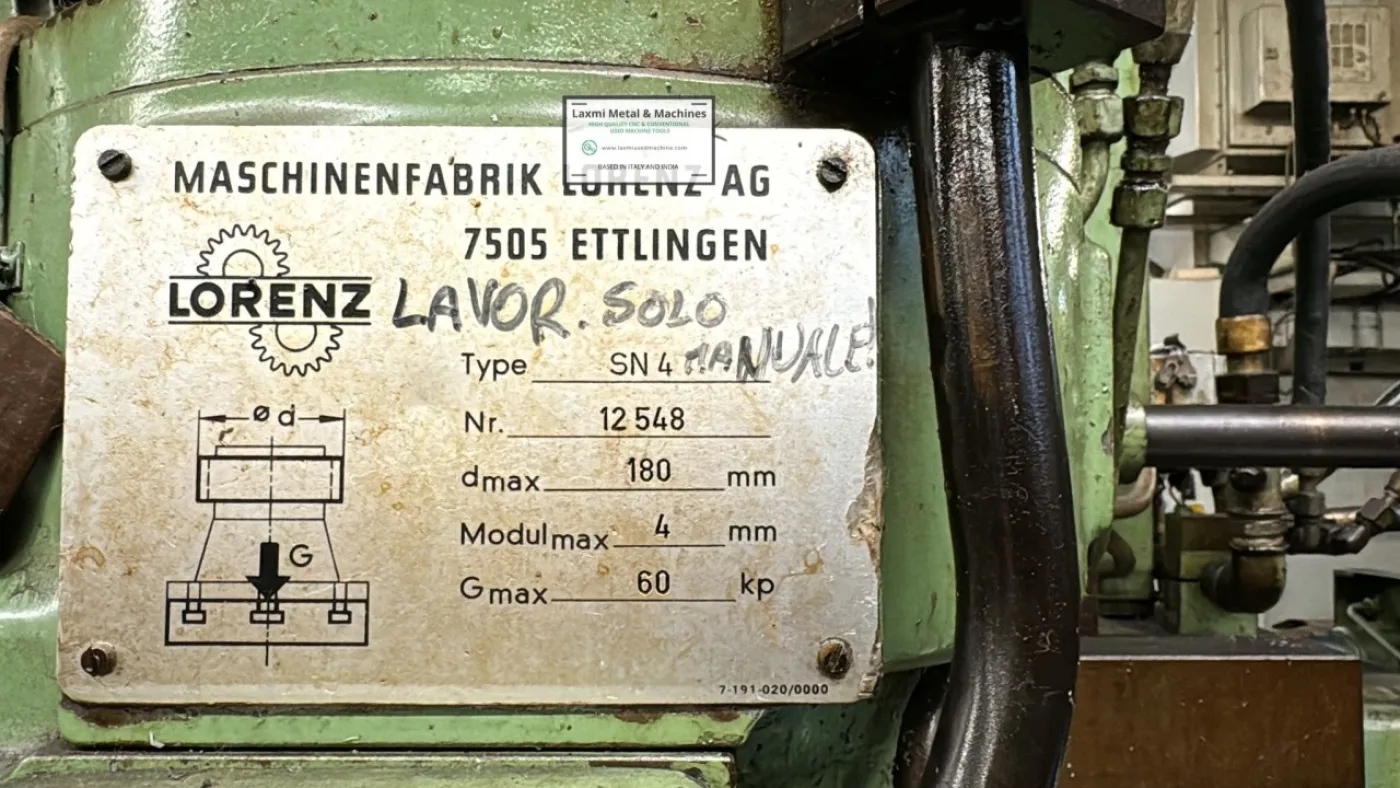GEAR SHAPER, LORENZ - SN4 with tilting head - Laxmi Metal & Machines, Rohtak - 2