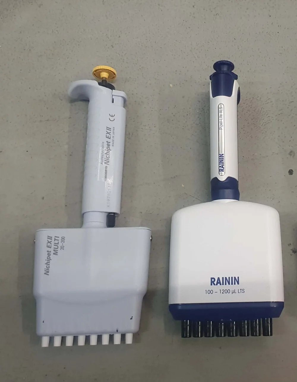 Rainin en Nichipet meerkanaals-pipetten, 8-kanaals