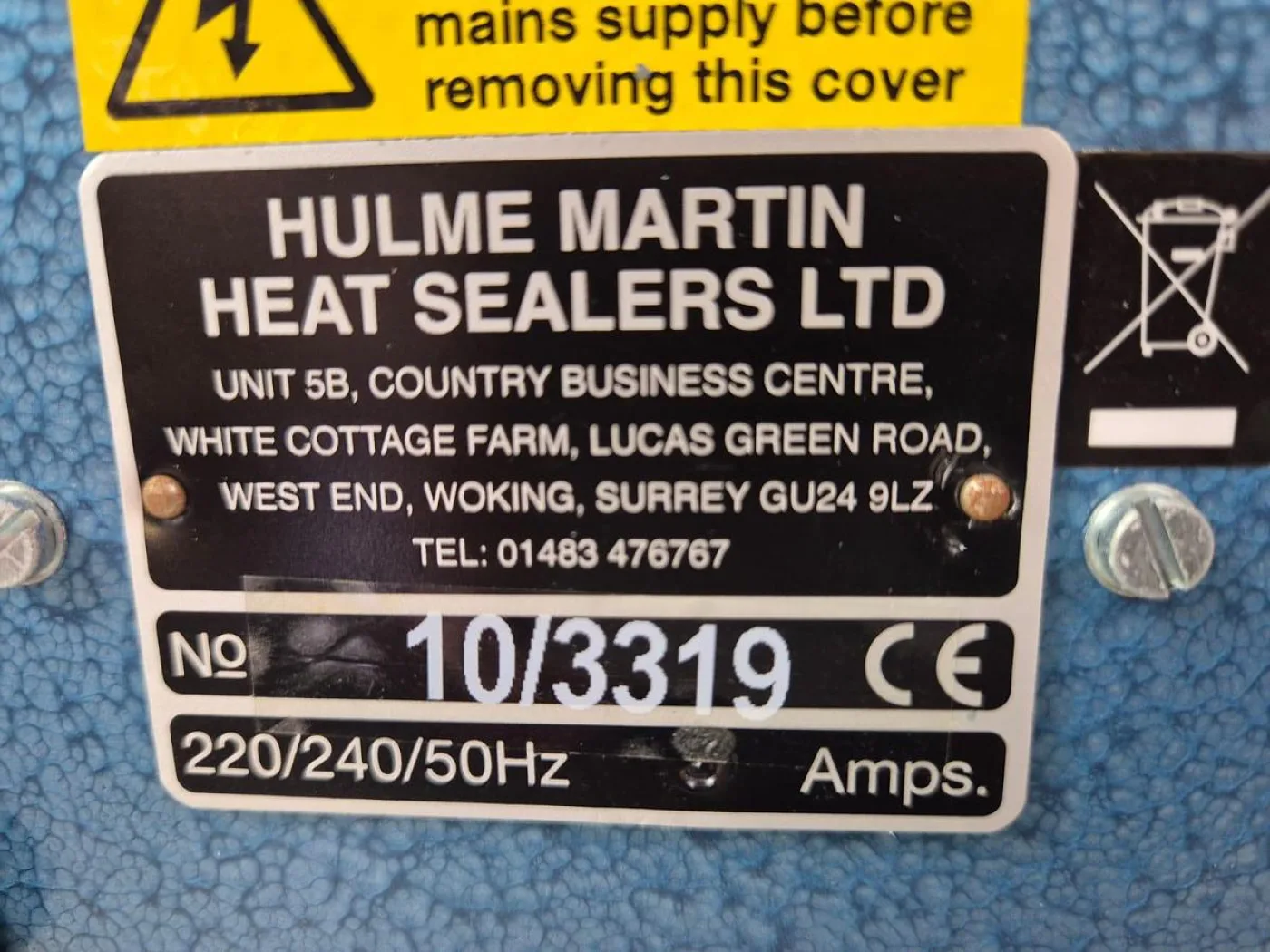 Hulme Martin 10/3319 Heat Sealer - 8